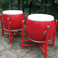Pair Chinese Drums Red Hire