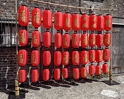 Wall of Lanterns Chinese Event Decoration Hire from Chinese Theme Props