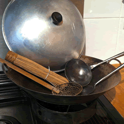 Vintage Steel Wok Set CHINESE PROPS HIRE