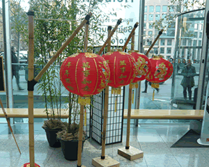 Chinese Lanterns on Bamboo Poles