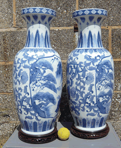Blue White Vases Hire